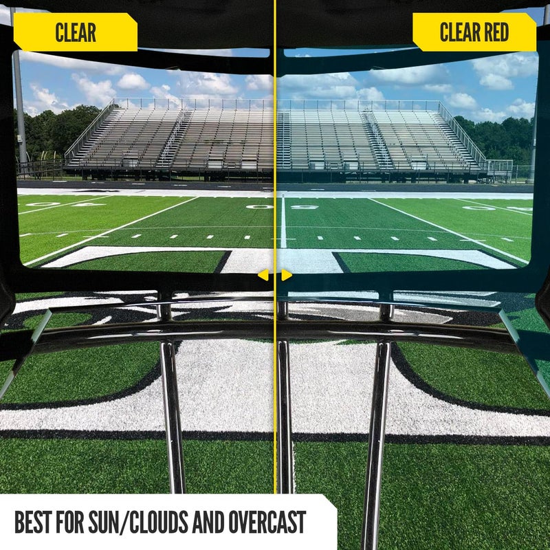 NXT NXTRND Nxtrnd VZR1 Football Visor  Flat Lens Technology  Fits Adult & Youth Football Helmets (Clear Red) - Image 5
